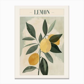 Lemon Tree Minimal Japandi Illustration 4 Poster Canvas Print