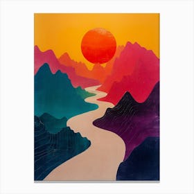 Sunset Over The Mountains 8 Canvas Print