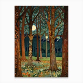 William Morris Forest At Night 10 Canvas Print