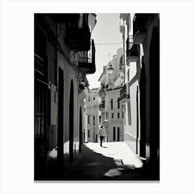 Malaga, Spain, Black And White Analogue Photography 2 Canvas Print