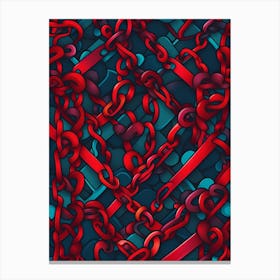 Red Chain Link Pattern Canvas Print