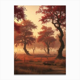 Red Autumn Trees 1 Canvas Print