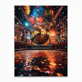 Disco Ball Golden Party 2 Canvas Print