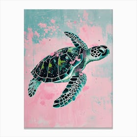Paint Splash Sea Turtle 2 Canvas Print