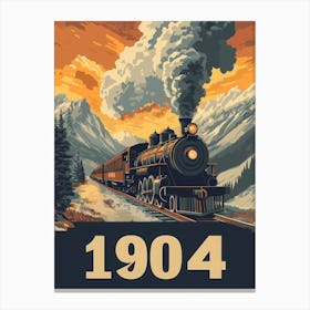 Aihrgdesign A Retro Poster Of A Steam Locomotive Traveling Th 5bdbb241 4d17 4d3b A6e2 D8697604309c 3 Canvas Print