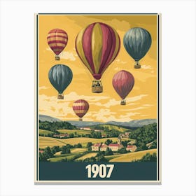 Aihrgdesign A Vintage Travel Poster Of A 1907 Hot Air Balloon 2e28e4d0 A20e 4e7f A45c Be4fb09218ff 1 Canvas Print