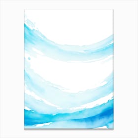 Blue Ocean Wave Watercolor Vertical Composition 30 Canvas Print