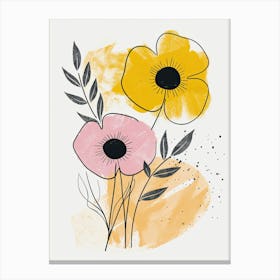 Bologna Flower Market Boho Minimalist Style Canvas Print