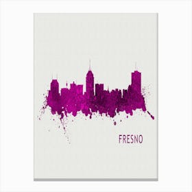 Fresno California City Purple Canvas Print