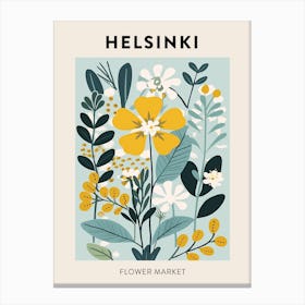 Flower Market Poster Helsinki Finland 2 Canvas Print