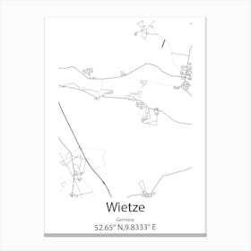 Wietze,Germany Minimalist Map Canvas Print