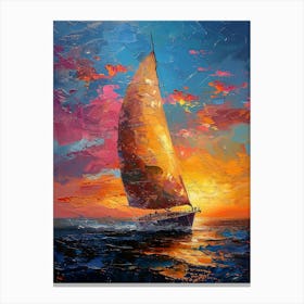 Sunset Sailboat 2 Canvas Print