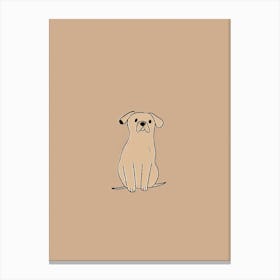 Cute Dog - Boho, Line Art Canvas Print