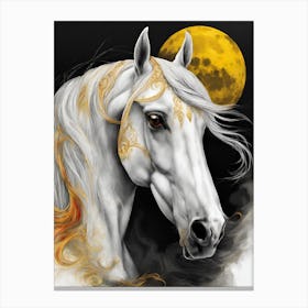 Horse With Moon 1 Canvas Print