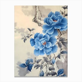 vintage blue flowers Canvas Print