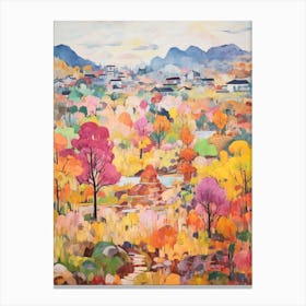 Autumn Gardens Painting Kenrokuen Japan 2 Canvas Print