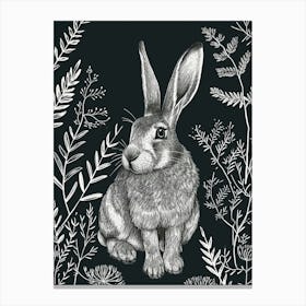 Flemish Giant Rabbit Minimalist Illustration 4 Canvas Print