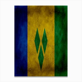 Saint Vincent And The Grenadines Flag Texture Canvas Print