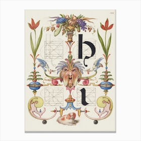 Guide For Constructing The Letters H And I From Mira Calligraphiae Monumenta, Joris Hoefnagel Canvas Print
