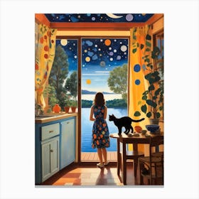 Cat In The Kitchen Canvas Print