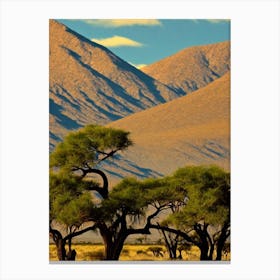 Etosha National Park Namibia Vintage Poster Canvas Print