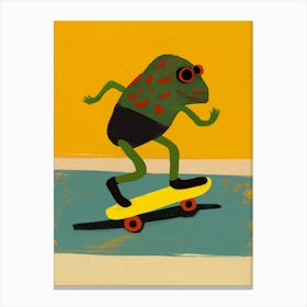 Skating Frog Canvas Print