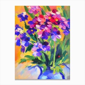 Bluebell Floral Abstract Block Colour Flower Canvas Print