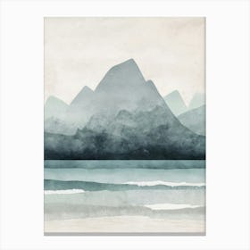 Shrouded Summits And Coastal Shores Canvas Print