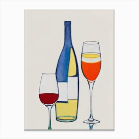 Franciacorta Picasso Line Drawing Cocktail Poster Canvas Print