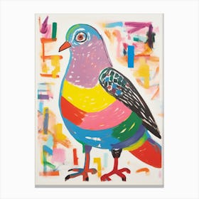 Colourful Bird Painting Pigeon 1 Canvas Print