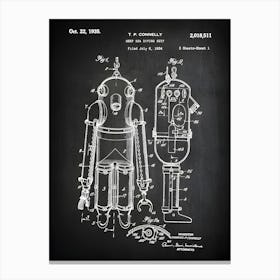 Diving Suit, Scuba Diving Suit, Diving Poster, Diving Print, Scuba Print, Diving Suit Patent, Vintage Diving Suit, Diving Wall Decor, Sd5111 Canvas Print