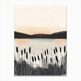 Reeds At Sunset Canvas Print