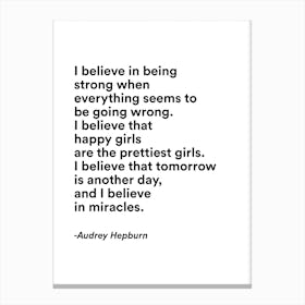Happy Girls By Audrey In Modern Font Canvas Print