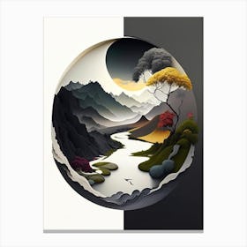 Landscapes 15, Yin and Yang Illustration Canvas Print