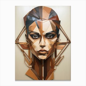 Abstract Geometric Lady Portrait 10 Canvas Print