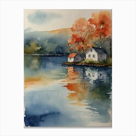 Watercolor Of A House Canvas Print