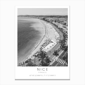 Nice France Black And White Canvas Print