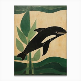 Abstract Killer Whale Geometric Collage Canvas Print