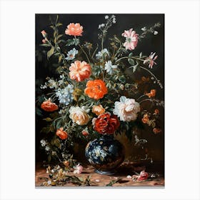 Baroque Floral Still Life Everlasting Flowers 3 Canvas Print