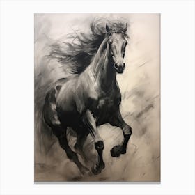 A Horse Painting In The Style Of Chiaroscuro 2 Canvas Print
