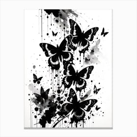 Black And White Butterflies 6 Canvas Print