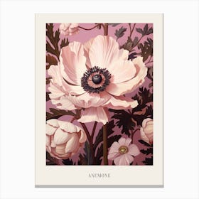 Floral Illustration Anemone 2 Poster Canvas Print