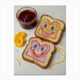 Happy Faces On Toast Canvas Print