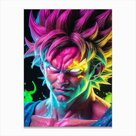 Goku Dragon Ball Z Neon Iridescent (31) Canvas Print