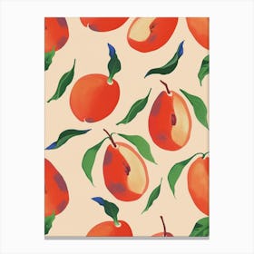 Peach Pattern Illustration 3 Canvas Print