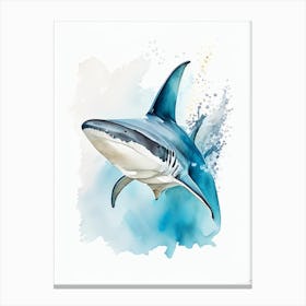 Zebra Shark Watercolour Canvas Print