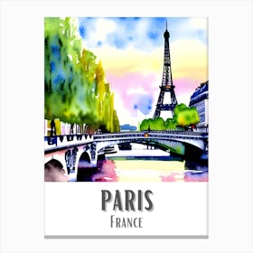 Paris Watercolor Canvas Print