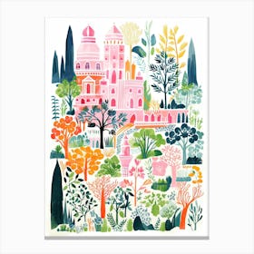 Aczar De Los Reyes Gardens Abstract Riso Style 4 Canvas Print