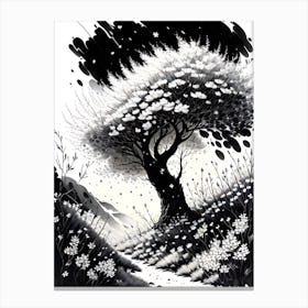 Black And White Tree 3 Canvas Print