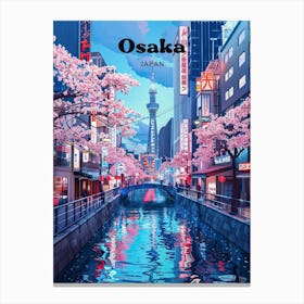 Osaka Japan Cherry Blossoms Travel Art Canvas Print